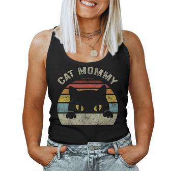 Cat Mommy Women Vintage Retro Black Cats Mom Mothers Day V2 Women Tank Top Basic Casual Daily Weekend Graphic - Seseable