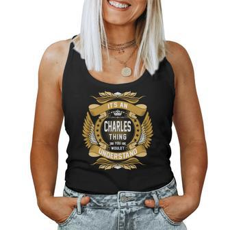 Charles Name Charles Family Name Crest V2 Women Tank Top Basic Casual Daily Weekend Graphic - Seseable