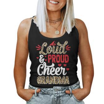 Cheer Grandma Biggest Fan Leopard Print And Pom Pom Women Tank Top | Mazezy