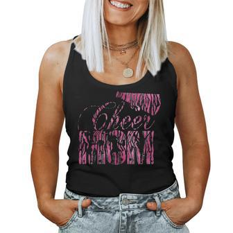 Cheer Mom Cheerleader Daughter Pink Black Tiger Women Tank Top Basic Casual Daily Weekend Graphic - Seseable