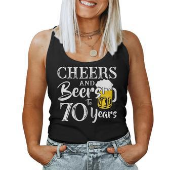 Cheers And Beers 70 Years Old 70Th Birthday 1948 Shirt Women Tank Top | Mazezy