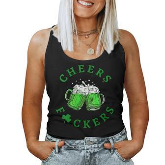 Womens Cheers Fuckers St Patricks Day Men Women Beer Drinking Women Tank Top | Mazezy