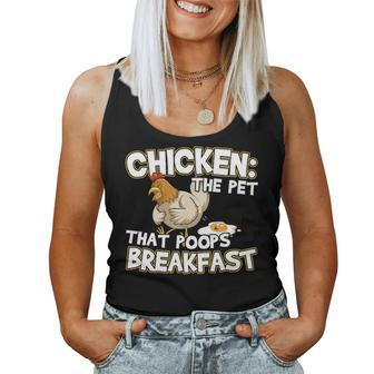 Chicken Lover Farmer I The Pet That Poops Breakfast Women Tank Top Basic Casual Daily Weekend Graphic - Seseable