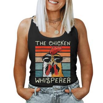 The Chicken Whisperer Chickens Glasses Rooster Lover Women Tank Top | Mazezy