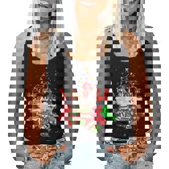 Chickens In Socks Christmas Lights Pajama For Chicken Lovers Women Tank Top | Mazezy