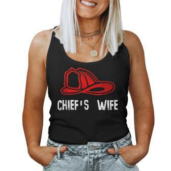 Chiefs Wife Firefighter Gift - Spouse Fire Company Women Tank Top Basic Casual Daily Weekend Graphic - Seseable