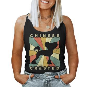Womens Chinese Crested Dog Retro 70S Vintage Women Tank Top | Mazezy