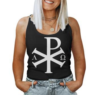 Christian History Alpha Omega Chi Rho Byzantine Christianity Women Tank Top Basic Casual Daily Weekend Graphic - Seseable