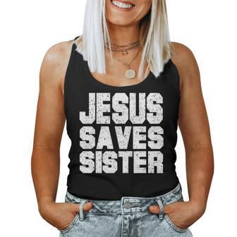 Christian Jesus Saves Sister Religion Women Tank Top | Mazezy