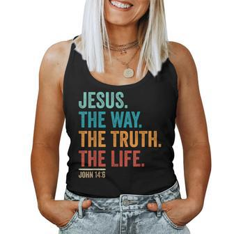Christian Worship Women Men Kids Jesus The Way Truth Life Women Tank Top | Mazezy