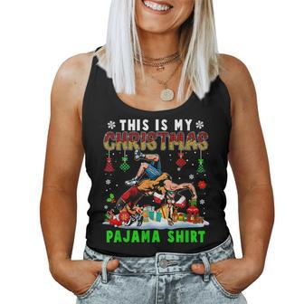 This Is My Christmas Pajama Two Santa Wrestling Lover Women Tank Top | Mazezy