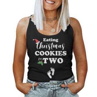 Christmas Pregnancy Mom To Be Eating Cookies For Two Women Tank Top | Mazezy