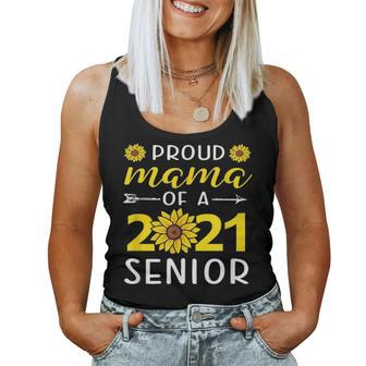 Class Of 2021 Sunflower Mom Proud Mama Of 2021 Senior Women Tank Top Basic Casual Daily Weekend Graphic - Seseable
