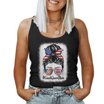 Coast Guard Mom Messy Bun Sunglasses Military Mothers Day Women Tank Top Basic Casual Daily Weekend Graphic - Seseable