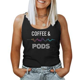 Coffee & Pods Sound Wave Women Tank Top | Mazezy