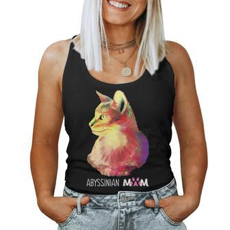 Colorful Abyssinian Cat Mom For Kitten Lover Mothers Day Women Tank Top Basic Casual Daily Weekend Graphic - Seseable