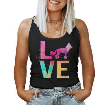 Colorful Chinese Crested Dog Mom Gifts Chinese Crested Women Tank Top Basic Casual Daily Weekend Graphic - Seseable