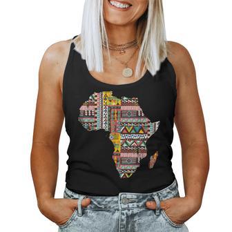 Cool Africa Map Kente Cloth Gift For Men Women African Lover Women Tank Top Basic Casual Daily Weekend Graphic - Thegiftio