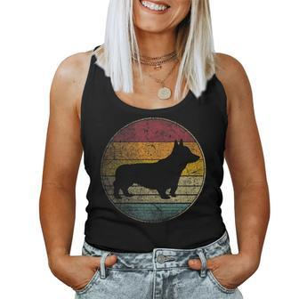 Corgi Dog Vintage Distressed Retro Style 70S 80S Men Women Women Tank Top Basic Casual Daily Weekend Graphic - Seseable