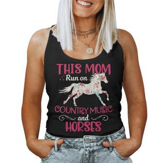 Country Music Horse Lover Mothers Day Equestrian Mom Gift Women Tank Top Basic Casual Daily Weekend Graphic - Seseable