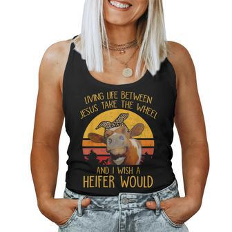Cow Lover Farmer Women I Wish A Heifer Would Women Tank Top | Mazezy