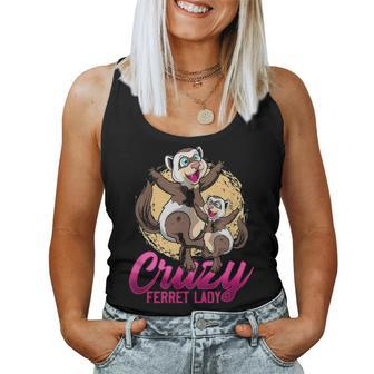 Crazy Ferret Lady Cute Pet Animal Lover Mother Daughter Women Tank Top Basic Casual Daily Weekend Graphic - Seseable