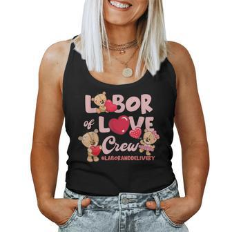 Cute Bear Funny Labor And Delivery Nurse Valentines Day Women Tank Top Basic Casual Daily Weekend Graphic - Seseable