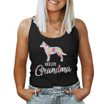 Cute Dog Heeler Grandma Flower Women Tank Top | Mazezy