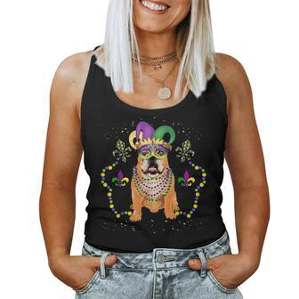 Cute Gift Dog Mom Dog Dad French Bulldog Mardi Gras Women Tank Top Basic Casual Daily Weekend Graphic - Seseable