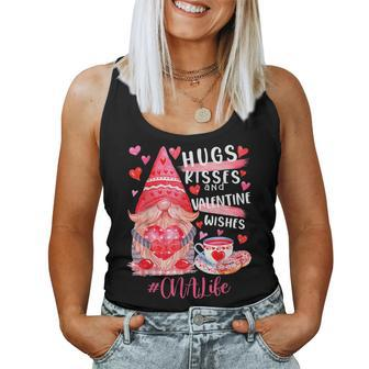 Cute Gnome Cna Life Nurse Hugs Kisses Valentines Day V2 Women Tank Top Basic Casual Daily Weekend Graphic - Seseable