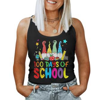 Cute Gnomes Teachers Kids Funny 100 Days Of School Women Tank Top Basic Casual Daily Weekend Graphic - Seseable