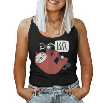 Cute Lazy Day Sloth Hanging On A Tree For Sloth Lovers Women Tank Top | Mazezy