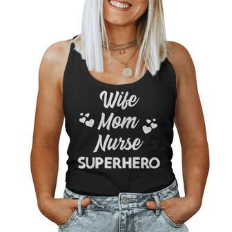 Cute Mothers Day Wife Mom Nurse Superhero Mommy & Womens V2 Women Tank Top Basic Casual Daily Weekend Graphic - Seseable