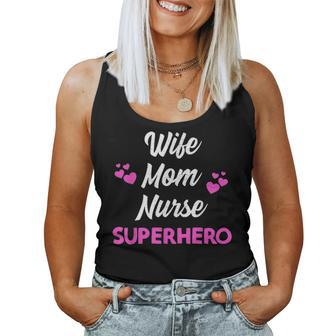 Cute Mothers Day Wife Mom Nurse Superhero Mommy Womens Women Tank Top Basic Casual Daily Weekend Graphic - Seseable