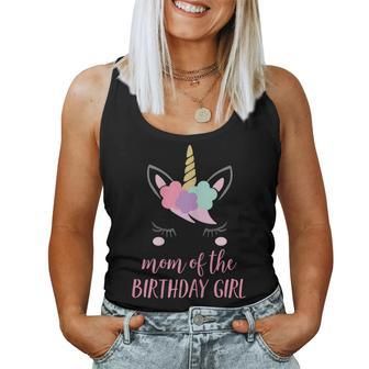 Cute Unicorn Mom Shirt Mom Of The Birthday Girl V2 Women Tank Top | Mazezy