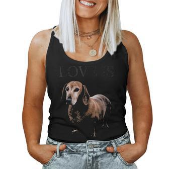 Dachshund Dog Mom Dad Men Women Kids Gift Doxie T Women Tank Top Basic Casual Daily Weekend Graphic - Seseable