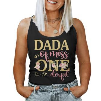 Dada Of Little Miss Onederful 1St Birthday Family Matching Women Tank Top Basic Casual Daily Weekend Graphic - Seseable