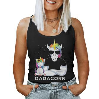 Dadacorn Muscle Unicorn Dad Baby Daughter Fathers Day Gift Women Tank Top Basic Casual Daily Weekend Graphic - Seseable