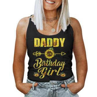 Daddy Of The Birthday Girl Dad Sunflower Women Tank Top | Mazezy