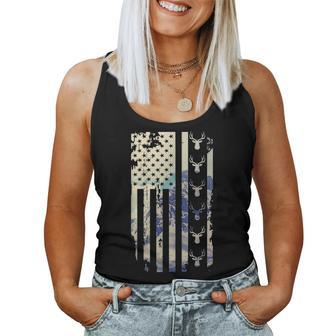 Deer Hunting American Flag 4Th Of July Fathers Day Christmas Women Tank Top Basic Casual Daily Weekend Graphic - Seseable
