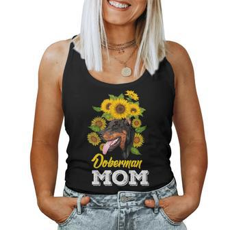 Doberman Mom Sunflower Doberman Women Tank Top | Mazezy