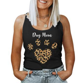 Dog Mom Leopard Paw Dog Gift Mens Womens Girls Boys Women Tank Top Basic Casual Daily Weekend Graphic - Seseable
