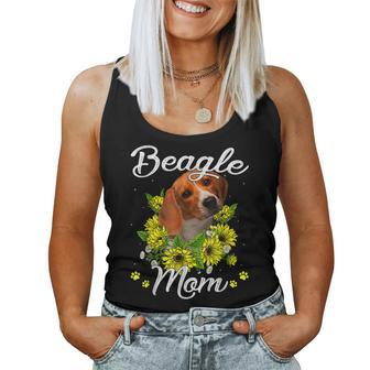 Dog Mom Sunflower Beagle Mom Women Tank Top | Mazezy