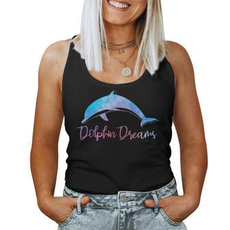 Dolphin Dreams Women Girls Kids Mom Vintage Beach Lover Gift Women Tank Top Basic Casual Daily Weekend Graphic - Seseable