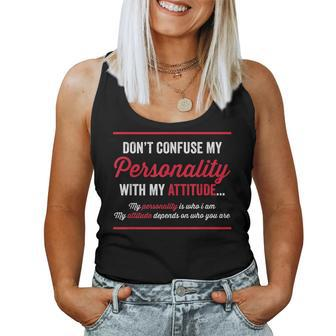 Dont Confuse My Personality Sarcastic Novelty Women Tank Top | Mazezy
