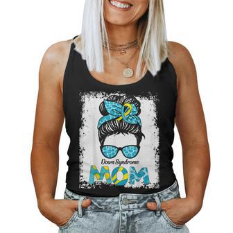 Down Syndrome Mom Messy Bun Sunglasses Mom Women Women Tank Top | Mazezy