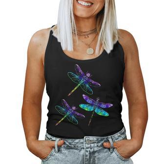 Dragonfly Spirit Animal Chakra Color Dragonflies Women Tank Top | Mazezy