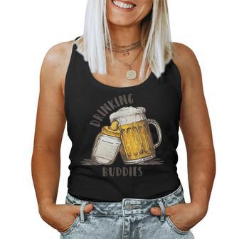 Drinking Buddies Dad And Baby Beer Matching Fist Father Women Tank Top | Mazezy