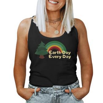 Earth Day Everyday Rainbow Pine Tree V2 Women Tank Top | Mazezy