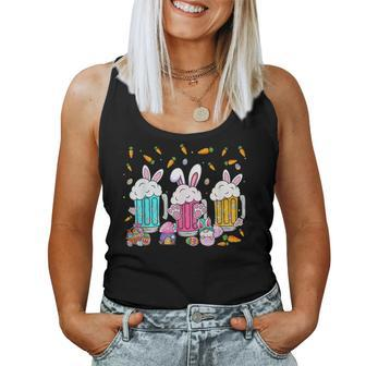 Easter Beer Glasses Bunny Ears Alcohol Drinking Party Women Tank Top | Mazezy